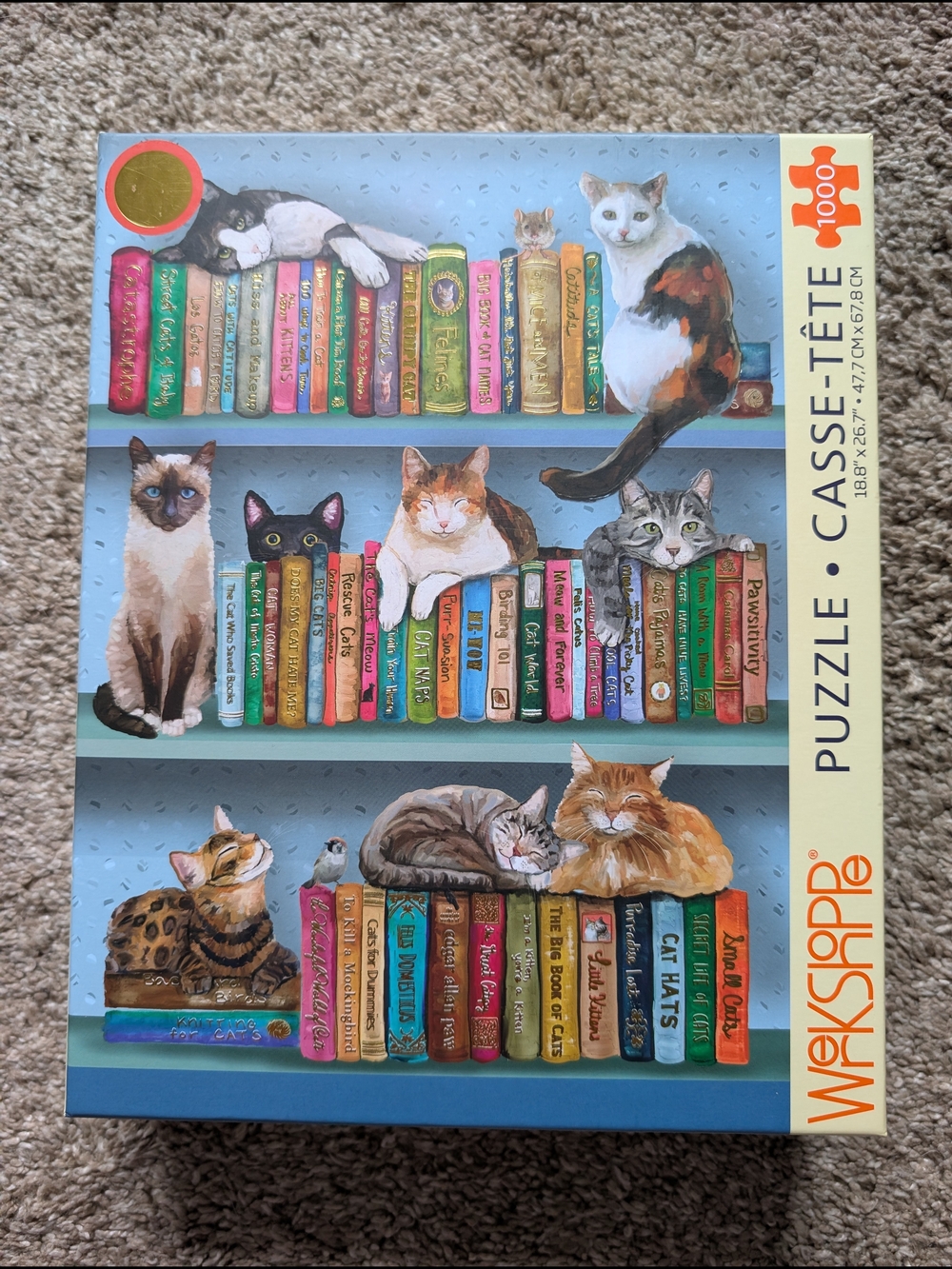 WerkShopoe "Cats on Books" 1000-piece puzzle